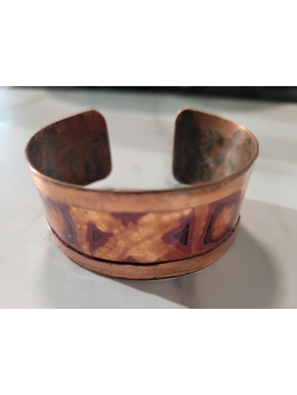 Vintage Rustic Brass & Copper Cuff Bracelet Southwest Boho Tribal Handmade